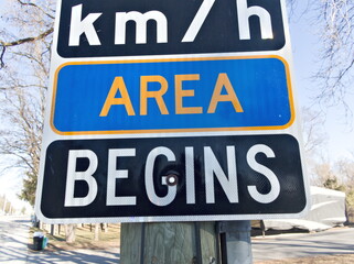 Reduced speed zone begins