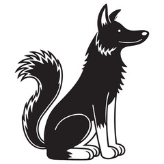 Fototapeta premium Elegant Black Dog Silhouette – Detailed Vector Illustration