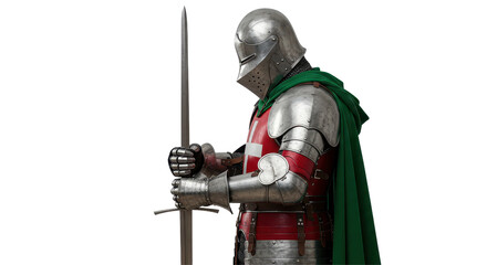 Naklejka premium Isolated Medieval Knight in Armor