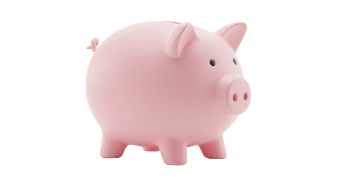 Isolated Pink Piggy Bank