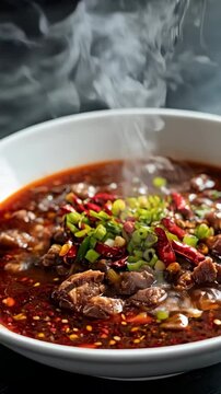 Sichuan spicy red oil boiled beef casserole