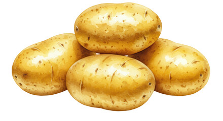 Isolated Pile of Fresh Potatoes