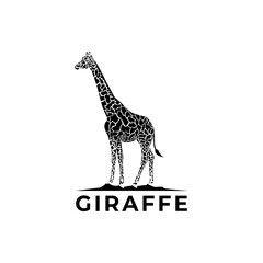 vector simple logo of a giraffe silhouette