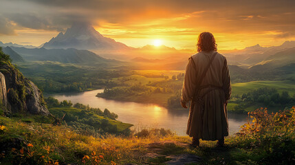 Warrior Overlooking Valley Hero’s Destiny
