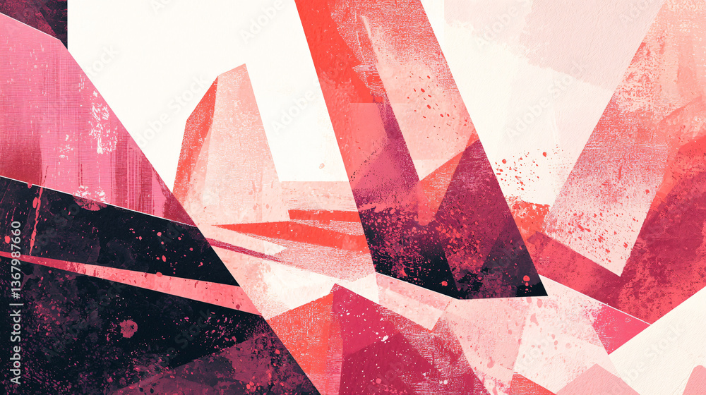 Poster a stunning abstract background composed of pink and black hues forming a bold geometric pattern with