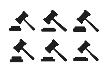 auction hammer vector icon at silhouette