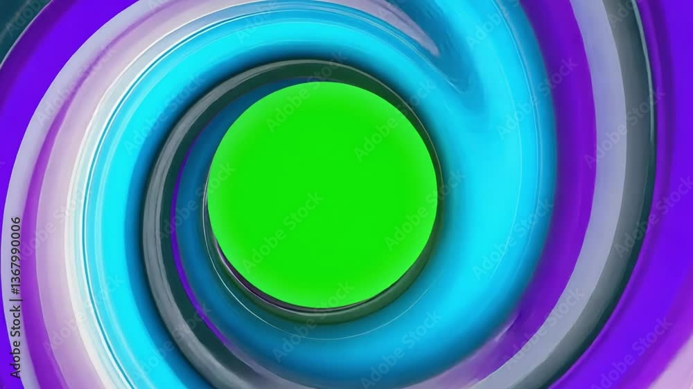 Aufkleber vibrant vortex: an abstract, swirling composition of colors centered on a bright green screen, creat