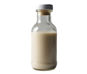 Clear glass bottle of milk
