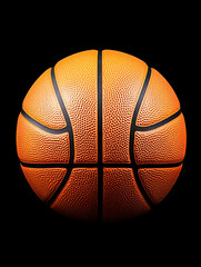 Classic orange basketball against a black background