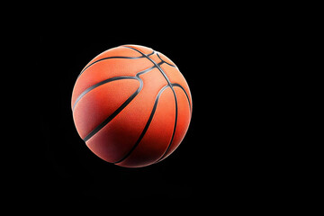 Classic orange basketball on black background