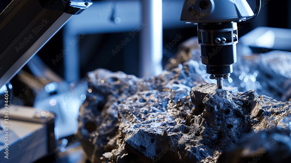 Leinwandbilder this robotic arm operates to refine asteroid regolith for extraction of valuable materials in space.