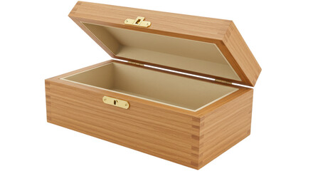 Isolated Open Wooden Box