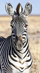 Naklejka premium Zebra portrait in savanna