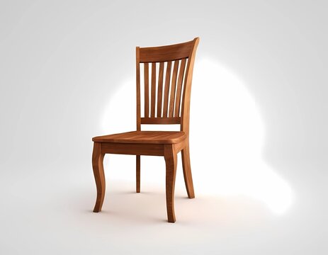 3d wooden chair on a white background