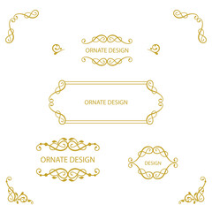 Set vector decorative frame. Elegant element for design