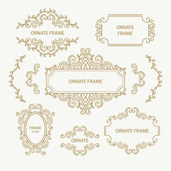 Set vector decorative frame. Elegant element for design
