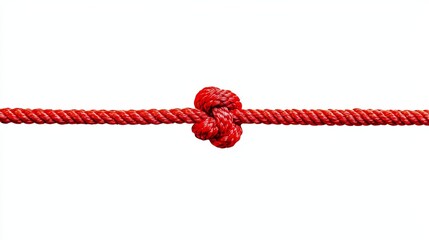 Isolated on a clean white background, the red rope showcases its texture and color.