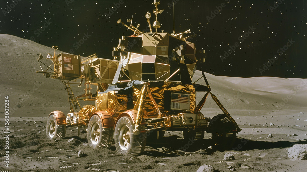Leinwandbilder this advanced technology enables excavation and refining of asteroid regolith for resource extractio