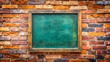 Fototapeta premium Rustic Chalkboard Architectural Detail on Old Brick Wall