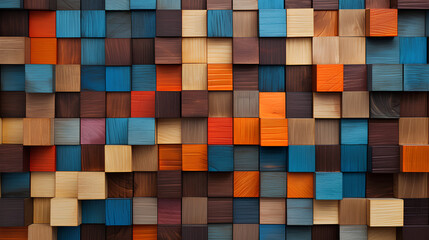 Abstract Color and Material Study of Wooden Blocks Variation 