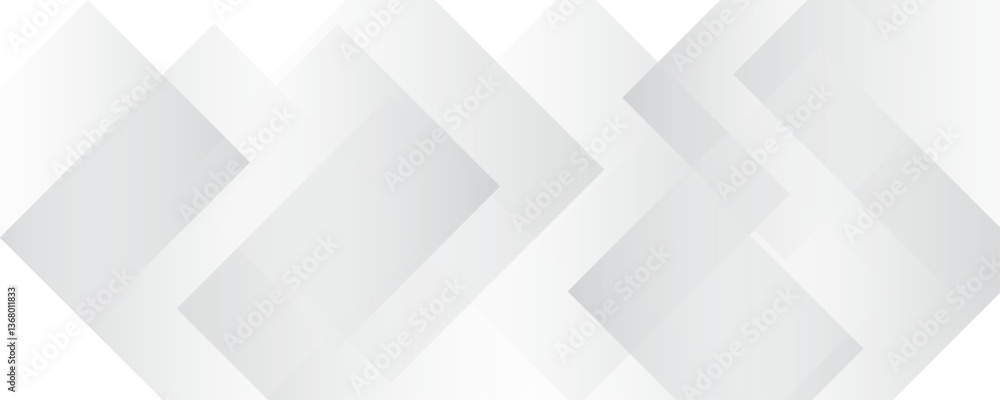 Poster abstract white background. square geometric pattern modern and minimal concept white and gray color 