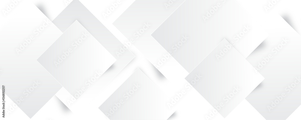 Aufkleber abstract white background. square geometric pattern modern and minimal concept white and gray color 