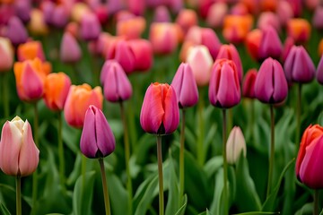 Obraz premium Stunning Variety of Spring Tulips