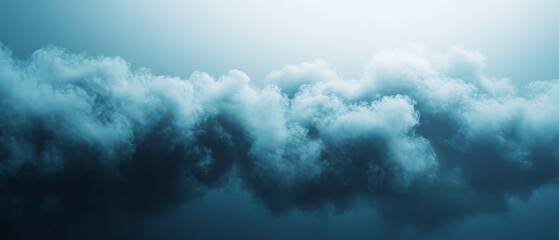 A blue sky with a thick cloud line