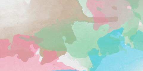 watercolor aesthetic pastel color background. abstract watercolor hand painted background. Blue abstract backdrop with pink splashes and white spot. Mixed color painted abstract watercolor brush strok