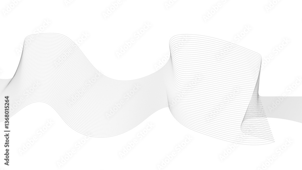 Aufkleber wavy line horizontal divider outline minimalist background. abstract wave line. digital frequency eq