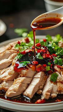 Sichuan red oil spiced chicken