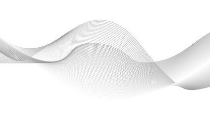 Wavy line horizontal divider outline minimalist background. Abstract gray line with white background.