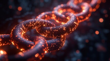 Conceptual blockchain visualization with glowing decentralized networks 
