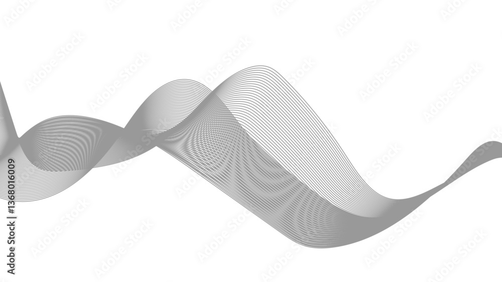 Poster wavy line horizontal divider outline minimalist background. abstract black lines wave curve motion o