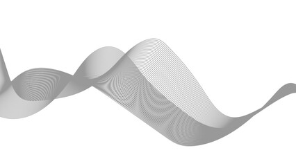 Wavy line horizontal divider outline minimalist background. Abstract black lines wave curve motion on white background. Vector Illustration.
