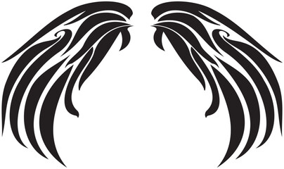 翼のタトゥーイラスト素材