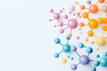 Colorful 3D molecular structure on white background