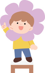 꽃 분장을 한 어린이