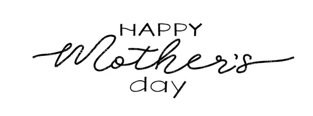 Happy mothers day brush drawn lettering. Hand drawn holiday marker line calligraphy. Great for greeting card and invitation