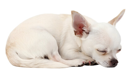 Sleeping White Chihuahua