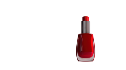 Red nail polish bottle on transparent background: perfect for beauty and cosmetic projects