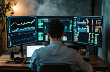 Investor studying the stock market performance