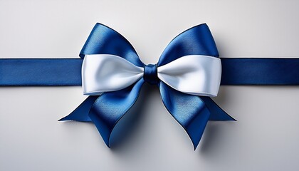 blue bow on a white background