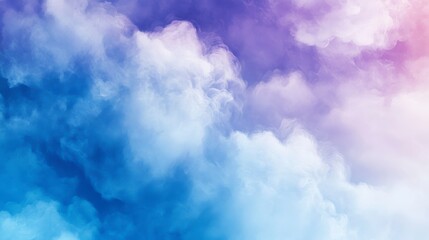 Obraz premium Dreamy pastel cloudscape, vibrant blue, pink, purple hues.