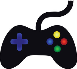Beautiful gamepad console art in white background