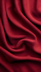 Fototapeta premium Deep red fabric with elegant, flowing drapes and soft texture