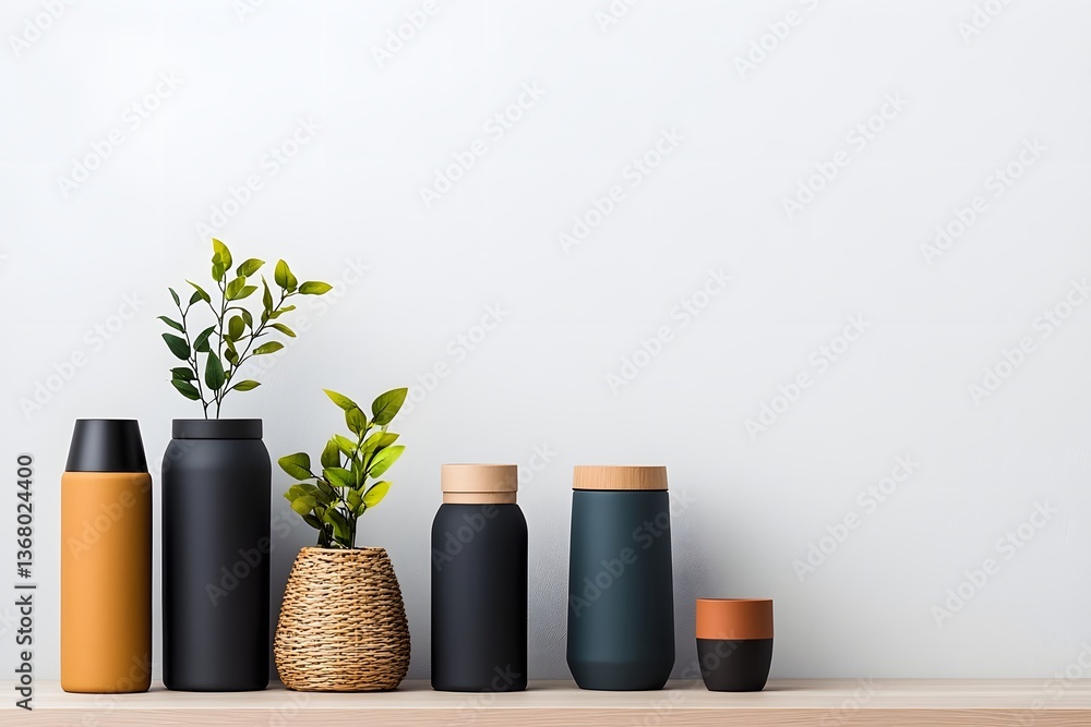 Poster a curated collection of storage containers in a variety of shapes textures and materials including c