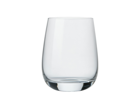 Elegant glass for drinks on a table with soft lighting on a transparent background, cut out
