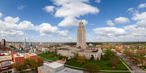 Lincoln, Nebraska, USA downtown at the state capitol building