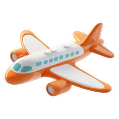 Fototapeta premium A vector illustration of a flying airplane with white clouds on a transparent background